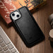 iCarer Leather Oil Wax Genuine Leather Case for iPhone 14 (MagSafe Compatible) Black (WMI14220717-BK) - Cell phone