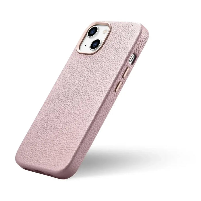 iCarer Litchi Premium Leather Case iPhone 14 Magnetic Leather Case with MagSafe Pink (WMI14220709-PK) - Cell phone