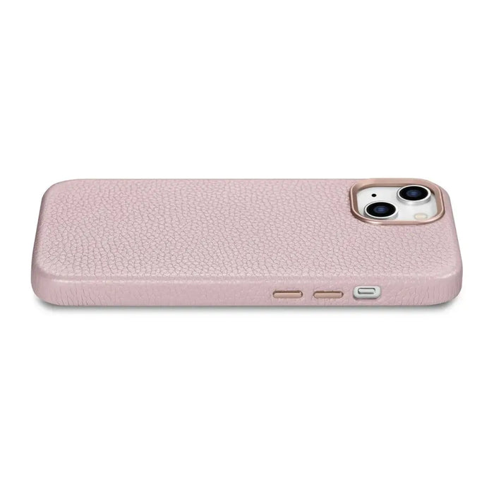 iCarer Litchi Premium Leather Case iPhone 14 Magnetic Leather Case with MagSafe Pink (WMI14220709-PK) - Cell phone