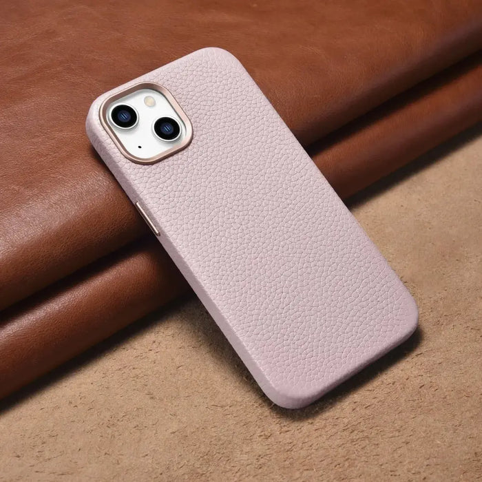 iCarer Litchi Premium Leather Case iPhone 14 Magnetic Leather Case with MagSafe Pink (WMI14220709-PK) - Cell phone