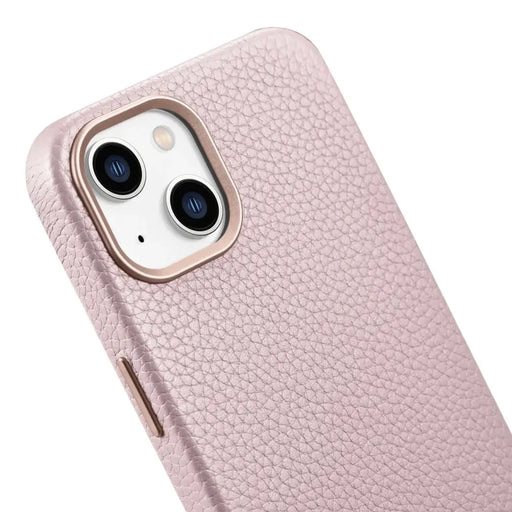 iCarer Litchi Premium Leather Case iPhone 14 Magnetic Leather Case with MagSafe Pink (WMI14220709-PK) - Cell phone
