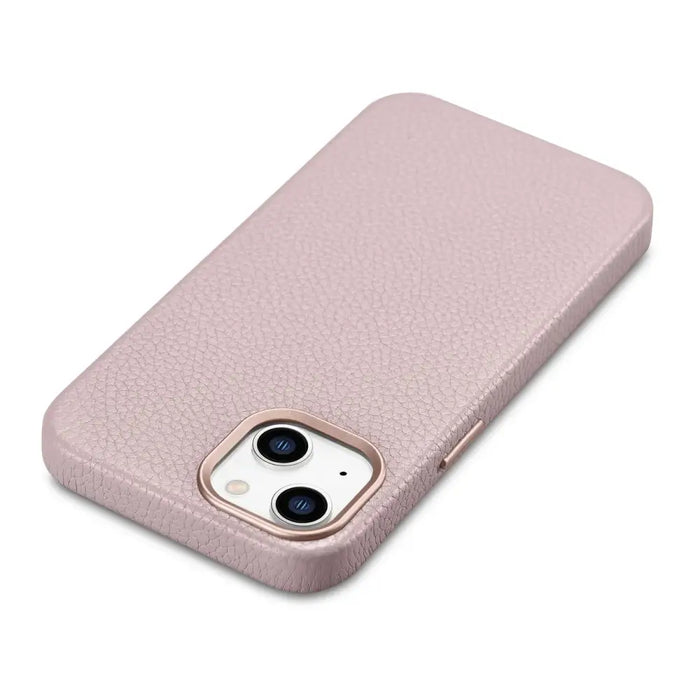 iCarer Litchi Premium Leather Case iPhone 14 Magnetic Leather Case with MagSafe Pink (WMI14220709-PK) - Cell phone