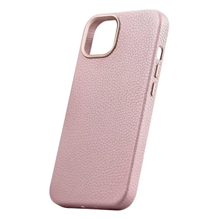 iCarer Litchi Premium Leather Case iPhone 14 Magnetic Leather Case with MagSafe Pink (WMI14220709-PK) - Cell phone