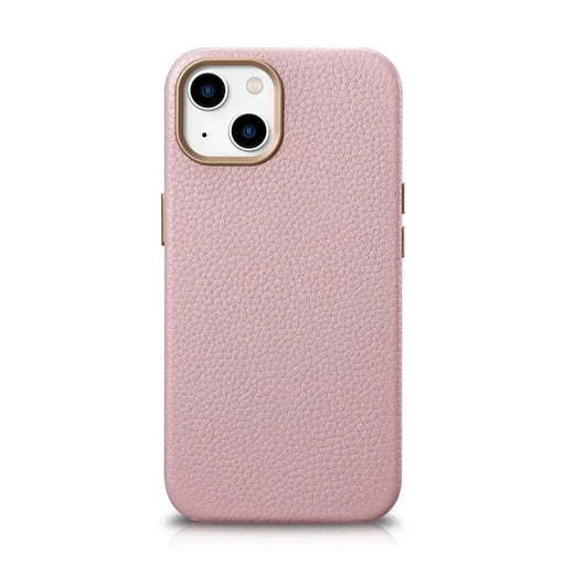 iCarer Litchi Premium Leather Case iPhone 14 Magnetic Leather Case with MagSafe Pink (WMI14220709-PK) - Cell phone