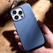 iCarer Litchi Premium Leather Case iPhone 14 Pro Magnetic Leather Case with MagSafe Light Blue (WMI14220710-LB) - Cell