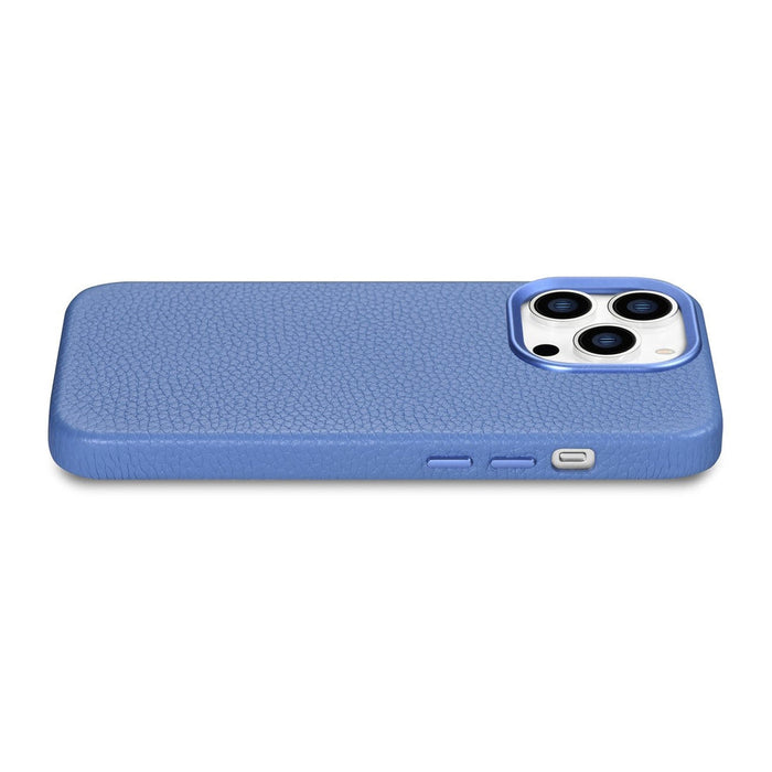 iCarer Litchi Premium Leather Case iPhone 14 Pro Magnetic Leather Case with MagSafe Light Blue (WMI14220710-LB) - Cell