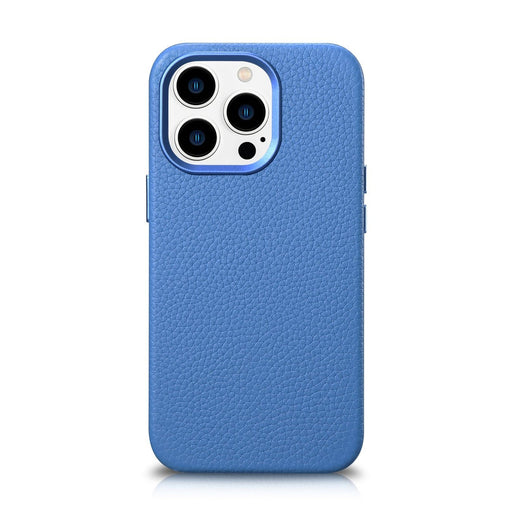 iCarer Litchi Premium Leather Case iPhone 14 Pro Magnetic Leather Case with MagSafe Light Blue (WMI14220710-LB) - Cell