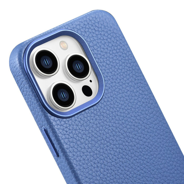 iCarer Litchi Premium Leather Case iPhone 14 Pro Magnetic Leather Case with MagSafe Light Blue (WMI14220710-LB) - Cell
