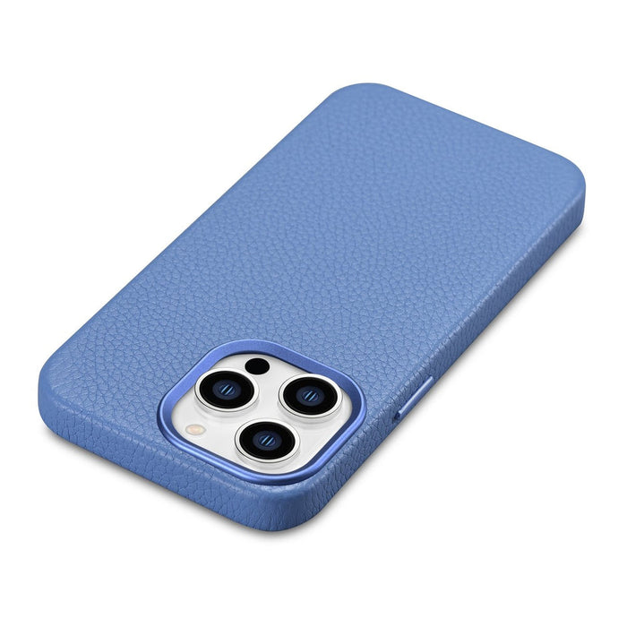 iCarer Litchi Premium Leather Case iPhone 14 Pro Magnetic Leather Case with MagSafe Light Blue (WMI14220710-LB) - Cell