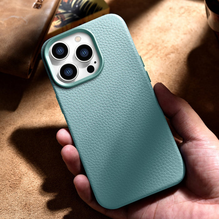 iCarer Litchi Premium Leather Case iPhone 14 Pro Max Magnetic Leather Case with MagSafe Green (WMI14220712-GN) - Cell