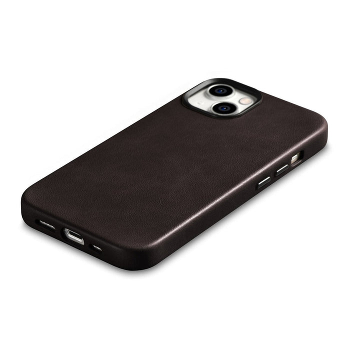iCarer Oil Wax Premium Leather Case magnetic leather case iPhone 14 with MagSafe brown (WMI14220701-BN) - Cell phone