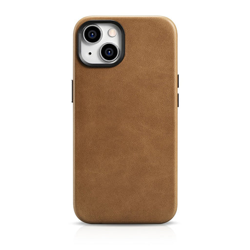 iCarer Oil Wax Premium Leather Case magnetic leather iPhone 14 case with MagSafe brown (WMI14220701-TN) - Cell phone