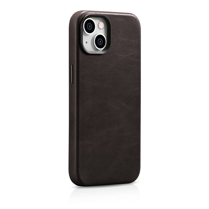 iCarer Oil Wax Premium Leather Case magnetic leather case iPhone 14 with MagSafe brown (WMI14220701-BN) - Cell phone