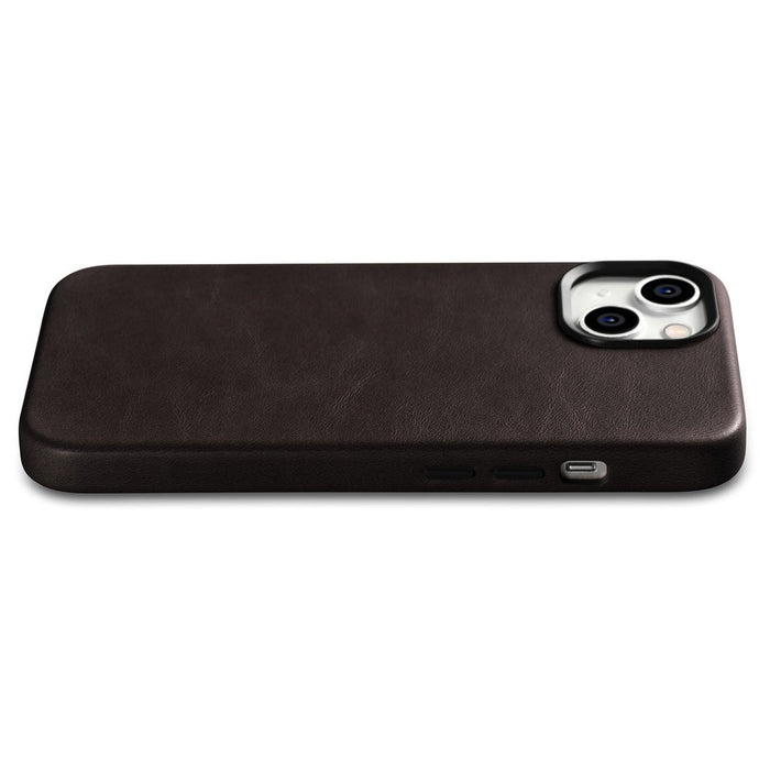 iCarer Oil Wax Premium Leather Case magnetic leather case iPhone 14 with MagSafe brown (WMI14220701-BN) - Cell phone