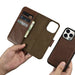 iCarer Oil Wax Wallet Case 2in1 Cover iPhone 14 Pro Anti-RFID Leather Flip Case Brown (WMI14220722-BN) - Cell phone