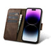 iCarer Oil Wax Wallet Case 2in1 Cover iPhone 14 Pro Anti-RFID Leather Flip Case Brown (WMI14220722-BN) - Cell phone