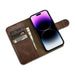 iCarer Oil Wax Wallet Case 2in1 Cover iPhone 14 Pro Anti-RFID Leather Flip Case Brown (WMI14220722-BN) - Cell phone