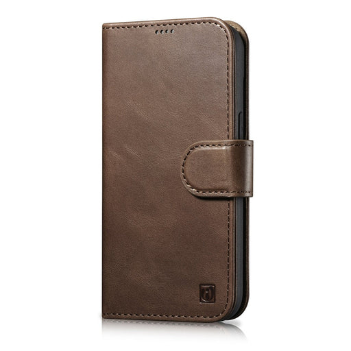 iCarer Oil Wax Wallet Case 2in1 Cover iPhone 14 Pro Anti-RFID Leather Flip Case Brown (WMI14220722-BN) - Cell phone