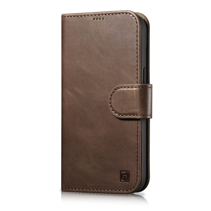 iCarer Oil Wax Wallet Case 2in1 Cover iPhone 14 Pro Anti-RFID Leather Flip Case Brown (WMI14220722-BN) - Cell phone