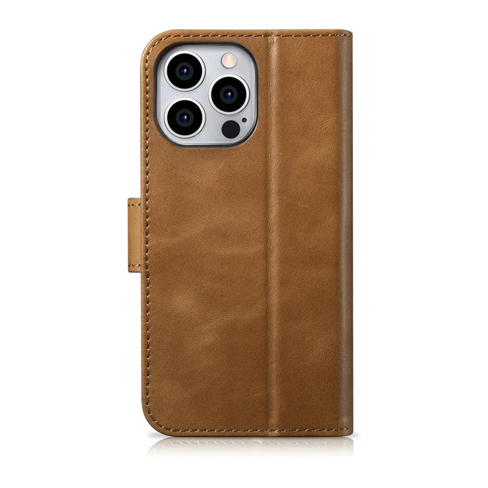 iCarer Oil Wax Wallet Case 2in1 Cover iPhone 14 Pro Max Leather Flip Cover Anti-RFID brown (WMI14220724-TN) - Cell