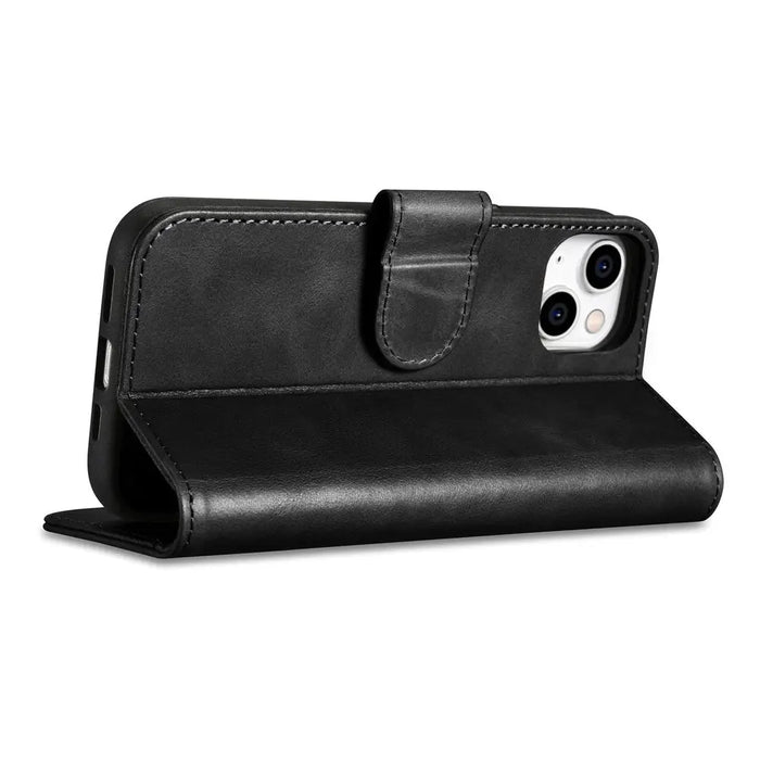 iCarer Oil Wax Wallet Case 2in1 Case iPhone 14 Leather Flip Cover Anti-RFID black (WMI14220721-BK) - Cell phone cases
