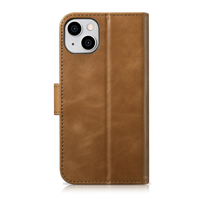 iCarer Oil Wax Wallet Case 2in1 Case iPhone 14 Leather Flip Cover Anti-RFID brown (WMI14220721-TN) - Cell phone cases