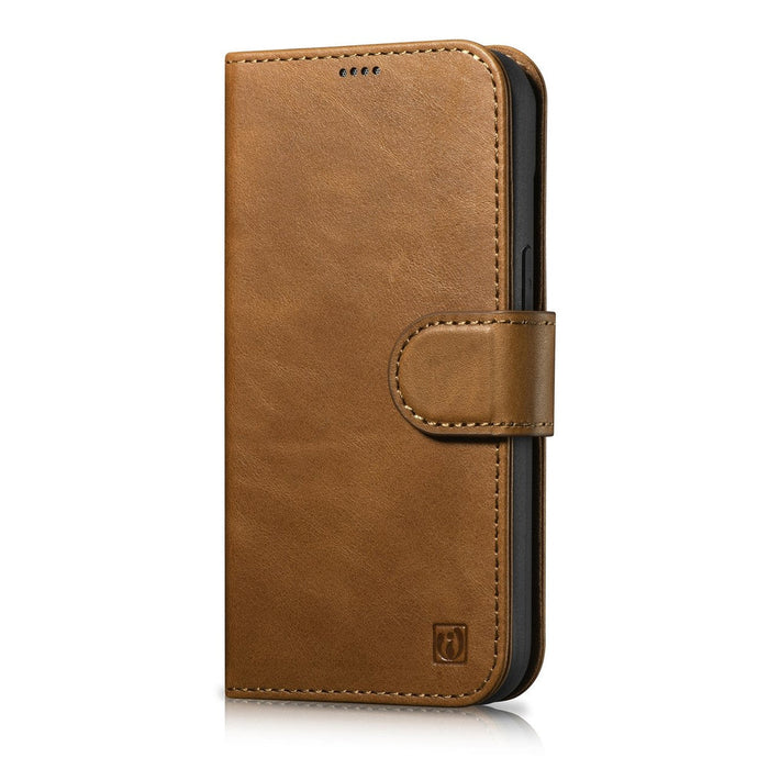 iCarer Oil Wax Wallet Case 2in1 Case iPhone 14 Leather Flip Cover Anti-RFID brown (WMI14220721-TN) - Cell phone cases