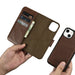 iCarer Oil Wax Wallet Case 2in1 Case iPhone 14 Leather Flip Cover Anti-RFID Brown (WMI14220721-BN) - Cell phone cases