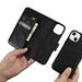 iCarer Oil Wax Wallet Case 2in1 Case iPhone 14 Leather Flip Cover Anti-RFID black (WMI14220721-BK) - Cell phone cases