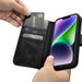 iCarer Oil Wax Wallet Case 2in1 Case iPhone 14 Leather Flip Cover Anti-RFID black (WMI14220721-BK) - Cell phone cases