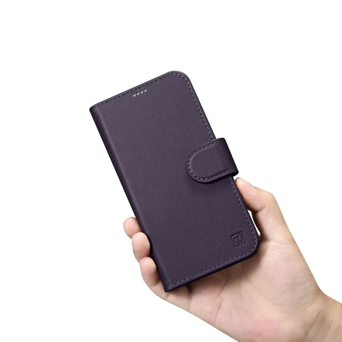 iCarer Wallet Case 2in1 Cover iPhone 14 Pro Max Anti-RFID Leather Flip Case Dark Purple (WMI14220728-DP) - Cell phone