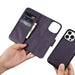iCarer Wallet Case 2in1 Cover iPhone 14 Pro Max Anti-RFID Leather Flip Case Dark Purple (WMI14220728-DP) - Cell phone