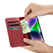 iCarer Wallet Case 2in1 iPhone 14 Leather Flip Case Anti-RFID Red (WMI14220725-RD) - Cell phone cases