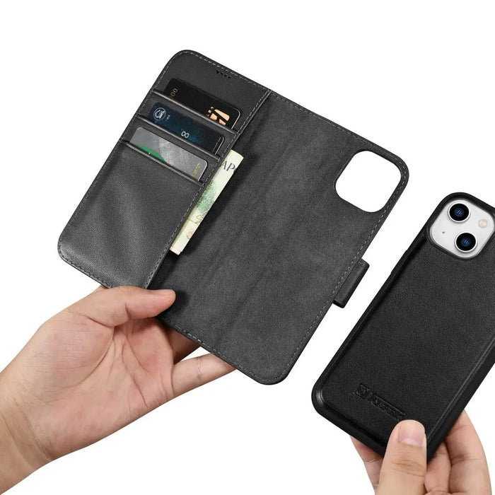 iCarer Wallet Case 2in1 Case iPhone 14 Leather Flip Cover Anti-RFID black (WMI14220725-BK) - Cell phone cases