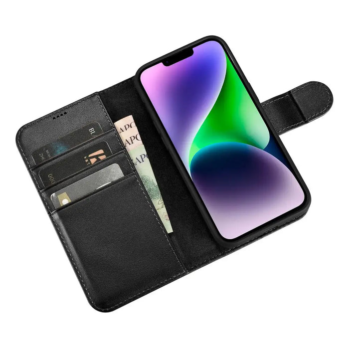 iCarer Wallet Case 2in1 Case iPhone 14 Leather Flip Cover Anti-RFID black (WMI14220725-BK) - Cell phone cases
