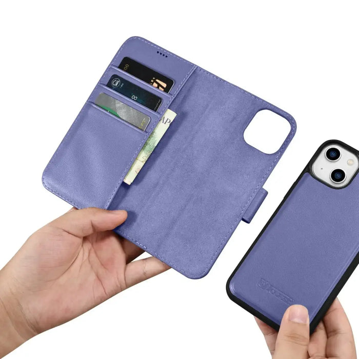 iCarer Wallet Case 2in1 Case iPhone 14 Leather Flip Cover Anti-RFID Light Purple (WMI14220725-LP) - Cell phone cases