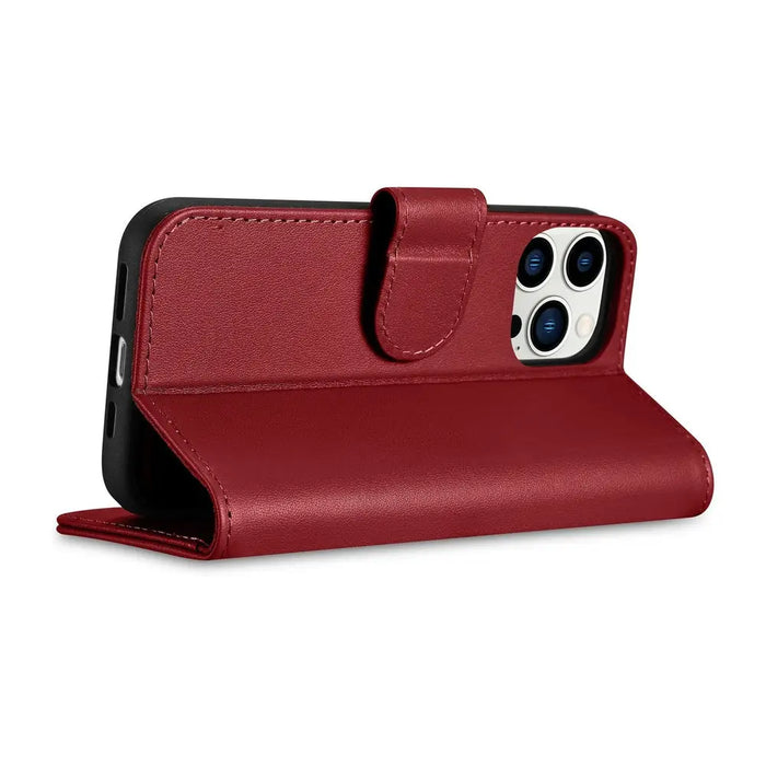 iCarer Wallet Case 2in1 iPhone 14 Pro Leather Flip Case Anti-RFID red (WMI14220726-RD) - Cell phone cases