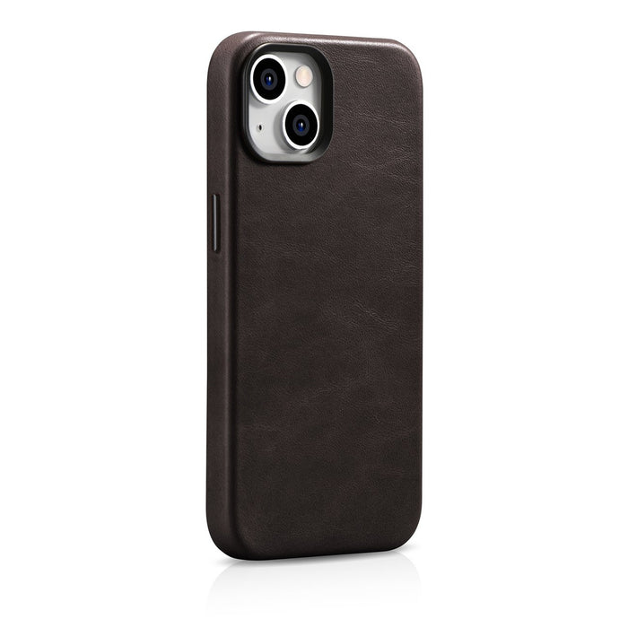 iCarer Oil Wax Premium Leather Case iPhone 14 Plus Magnetic Leather Case with MagSafe Brown (WMI14220703-BN)