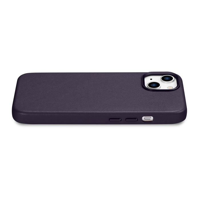 iCarer Case Leather Cover Case for iPhone 14 Dark Purple (WMI14220705-DP) (MagSafe Compatible)
