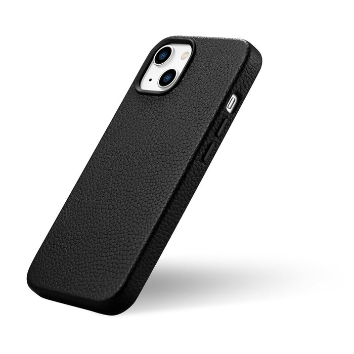 iCarer Litchi Premium Leather Case iPhone 14 Plus Magnetic Leather Case with MagSafe Black (WMI14220711-BK)