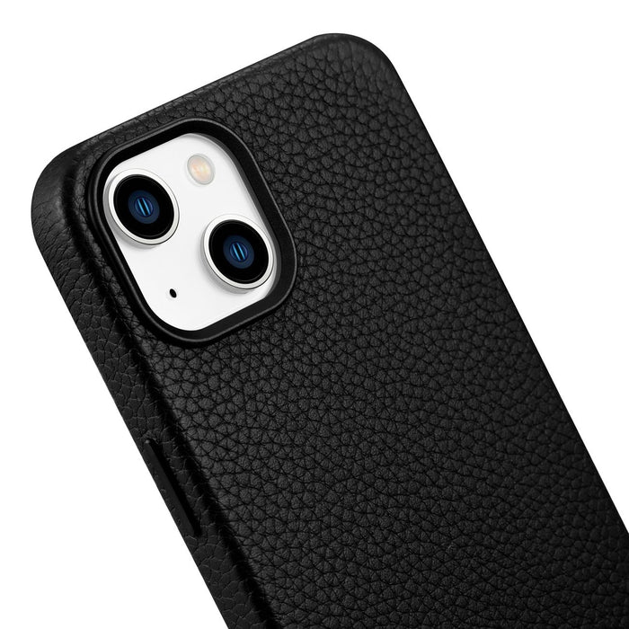 iCarer Litchi Premium Leather Case iPhone 14 Plus Magnetic Leather Case with MagSafe Black (WMI14220711-BK)