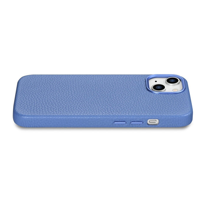 iCarer Litchi Premium Leather Case iPhone 14 Plus Magnetic Leather Case with MagSafe Light Blue (WMI14220711-LB)