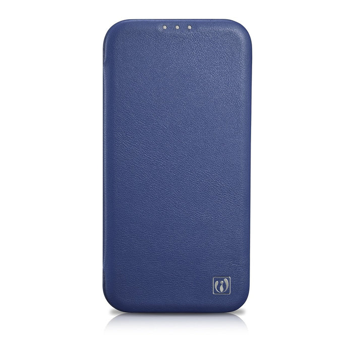 iCarer CE Premium Leather Folio Case iPhone 14 Pro Magnetic Flip Leather Folio Case MagSafe Blue (WMI14220714-BU)