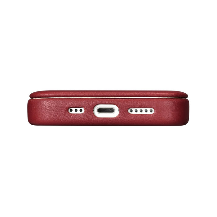 iCarer CE Premium Leather Folio Case iPhone 14 Plus Magnetic Flip Leather Folio Case MagSafe Red (WMI14220715-RD)