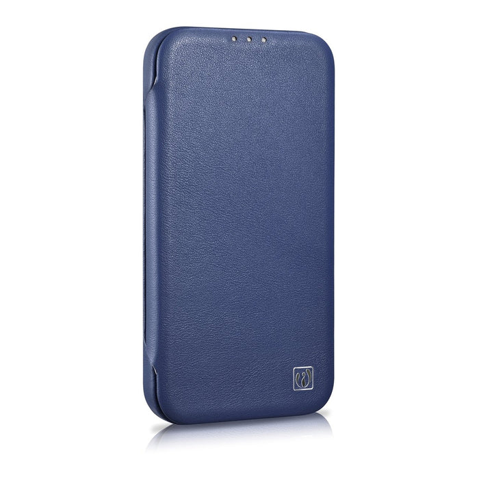 iCarer CE Premium Leather Folio Case iPhone 14 Plus Magnetic Flip Leather Folio Case MagSafe Blue (WMI14220715-BU)