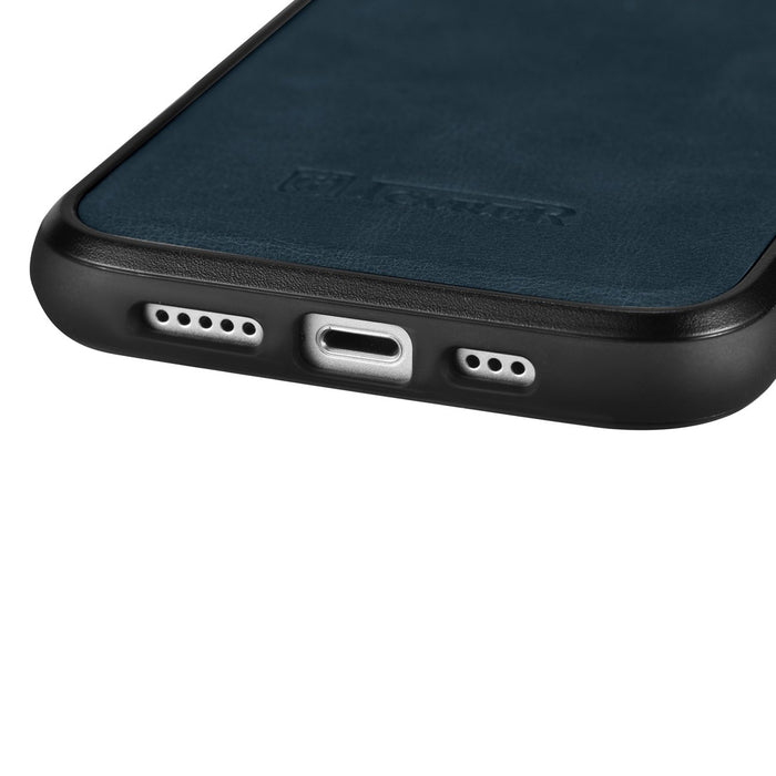 iCarer Leather Oil Wax case for iPhone 14 Pro Max leather case blue (WMI14220720-BU)