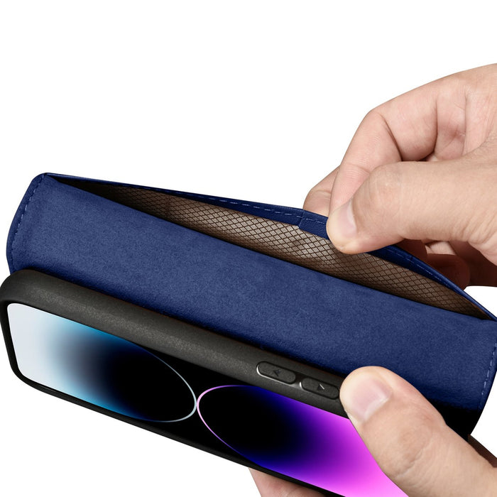 iCarer Wallet Case 2in1 Cover iPhone 14 Pro Leather Flip Case Anti-RFID blue (WMI14220726-BU)