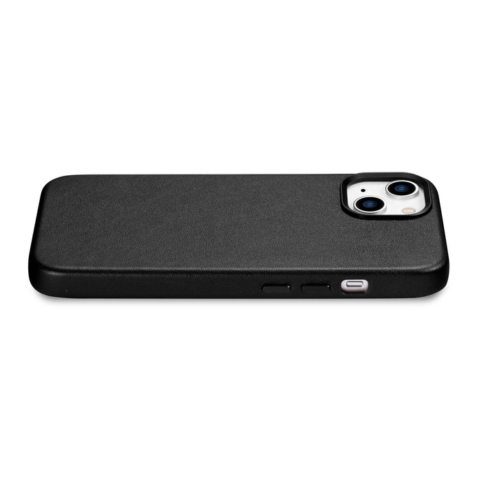 iCarer Case Leather cover for iPhone 14 Plus genuine leather case black (compatible with MagSafe)