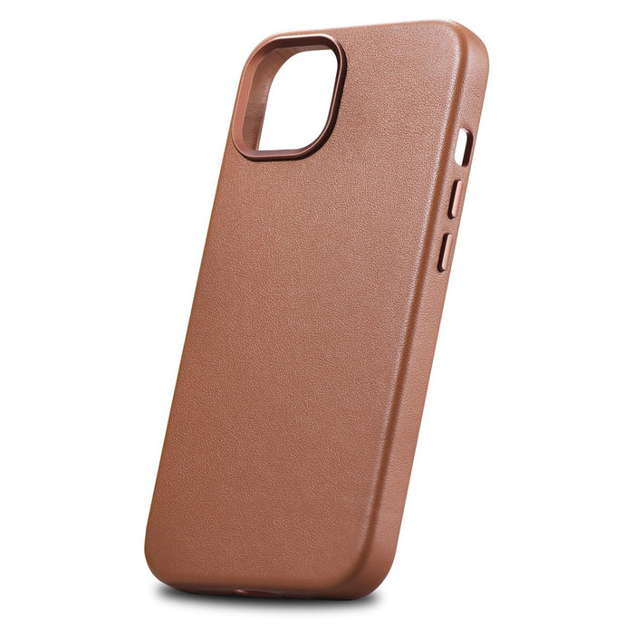 iCarer Case Leather Case Cover for iPhone 14 Plus Brown (MagSafe Compatible)