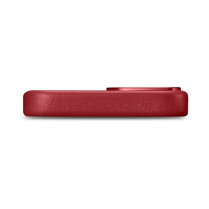 iCarer Case Leather case cover made of natural leather for iPhone 14 Plus red (compatible with MagSafe)